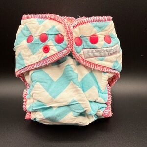 Sloomb bamboo fleece diaper with Multicolor Snaps, size Large